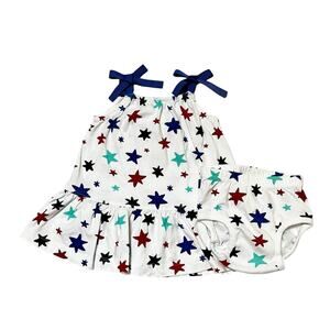 Hanna Andersson Summer Stars Dress and Bloomers Outfit Size 6-12m